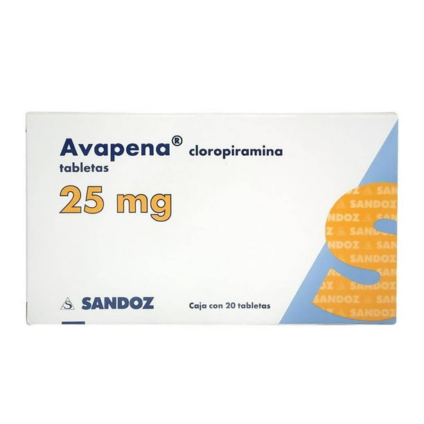 Cloropiramina Avapena 25 mg 20 Tabletas