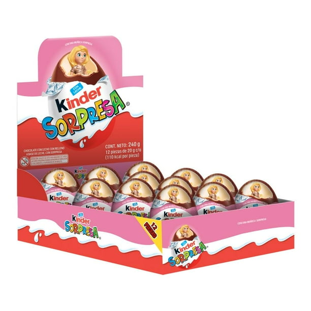 Huevito de Chocolate Kinder Sorpresa Niña 12 pzas de 20 g c/u