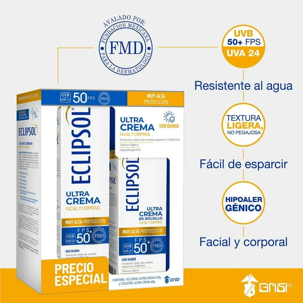 Protector Solar Eclipsol FPS 50+ Ultra Crema de 125 g + 60 g