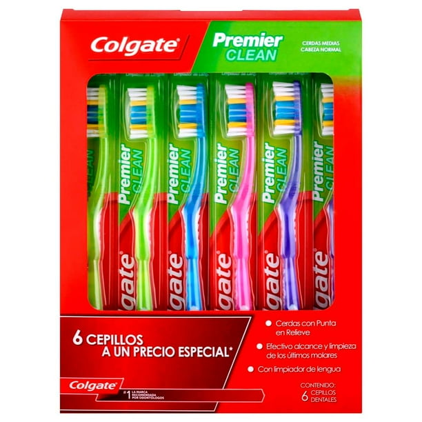 Cepillo Dental Colgate Premier Clean 6 pzas