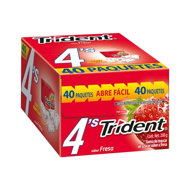 Goma de Mascar Trident White 4's Fresa 40 pzas