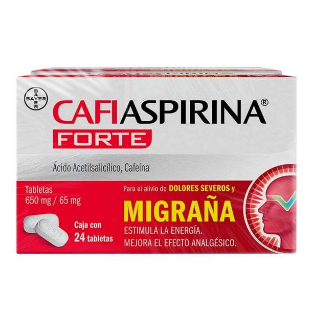 Cafiaspirina Forte Bayer 650 mg 2 cajas con 24 Tabletas c/u