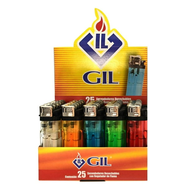 Encendedor Desechable Gil con Regulador de Flama 25 pzas
