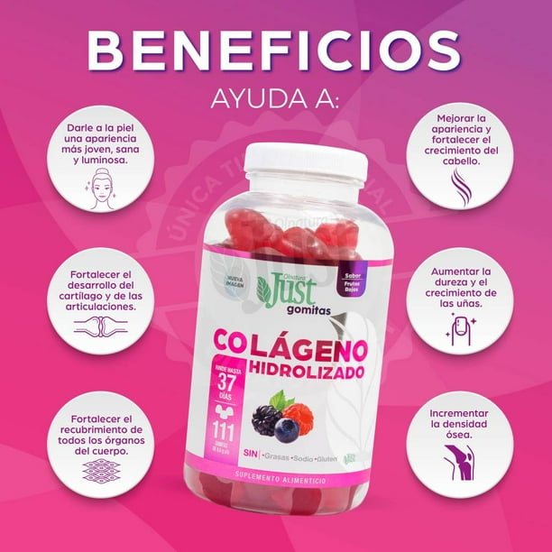 Suplemento Alimenticio Olnatura Just Gomitas de Colágeno Hidrolizado con 111 gomitas de 6.6 g c/u