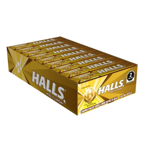 Caramelo Macizo Halls Miel 18 pzas