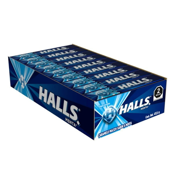 Caramelo Macizo Halls Menta 18 Piezas