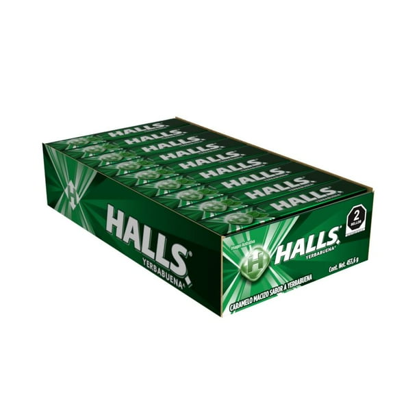 Caramelo Macizo Halls Yerbabuena 18 Piezas