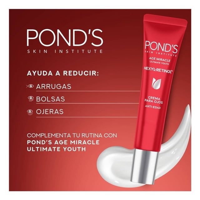 Crema para ojos Pond's Age Miracle Ultimate Youth reductor de arrugas, bolsas y ojeras Hexyl Retinol antiedad 15 ml