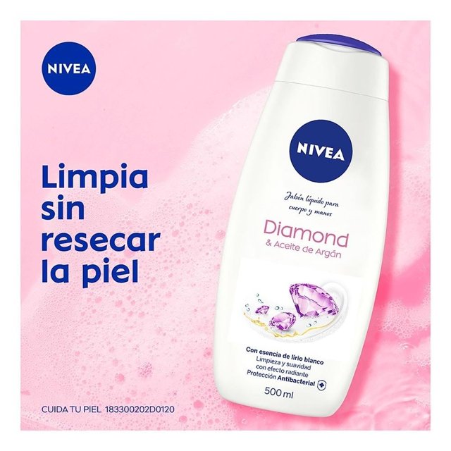Jabón corporal NIVEA Care & Diamond Biodegradable hidratante 500 ml