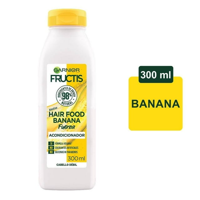 Shampoo y Acondicionador Garnier Fructis hair food banana cabello débil 300 ml