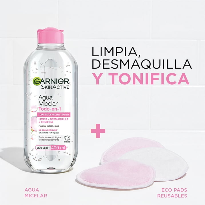 Agua micelar Garnier skin active todo en 1 piel sensible 400 ml