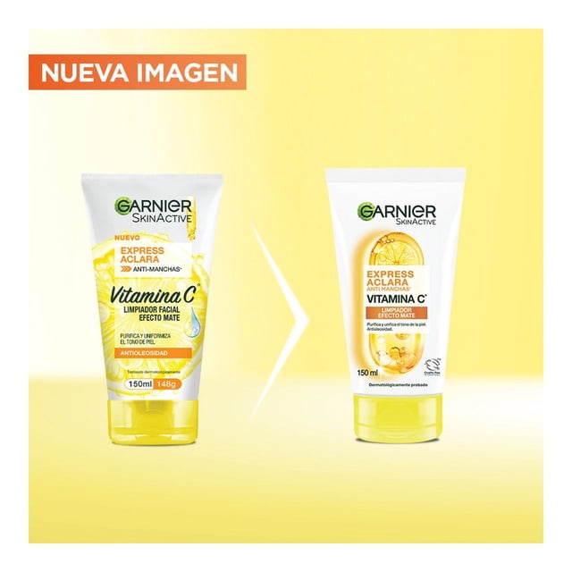 Limpiador facial Garnier skin active express aclara tono uniforme 148 g