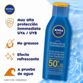 Protector solar corporal NIVEA SUN Protect & Moisture resistente al agua con fps 50+ 200 ml