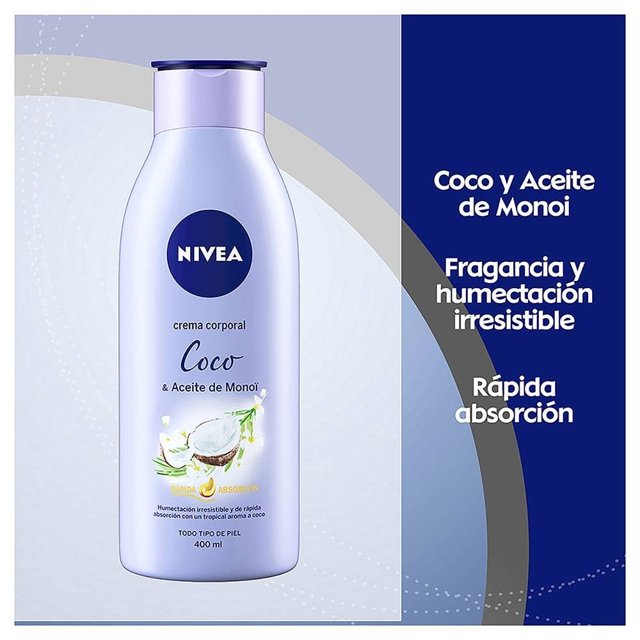 Crema corporal NIVEA Senses humectante coco y aceite de monoï 400 ml
