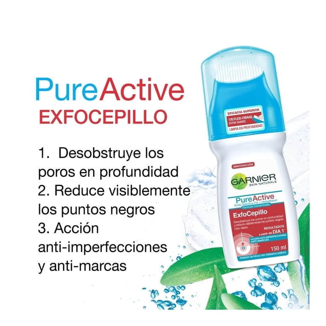 Limpiador facial Garnier Pure Active anti imperfecciones exfocepillo 150 ml