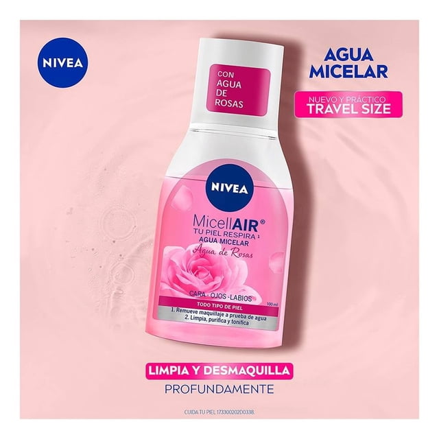 Agua micelar desmaquillante NIVEA Agua de Rosas para todo tipo de piel 100 ml