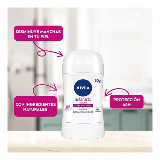Nivea Deo Mujer Aclarado Natural Efecto Satín Stick 50 g