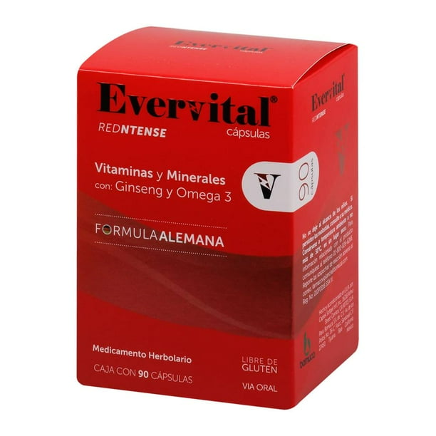 Multivitamínico Evervital Redntense Fórmula Alemana 90 Cápsulas