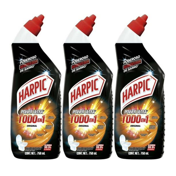 Harpic Power Ultra Original Todo en 1 con 3 pzas de 750 ml