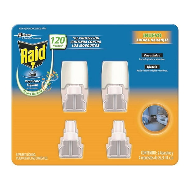 Repelente Líquido Raid Eléctrico 6 pzas