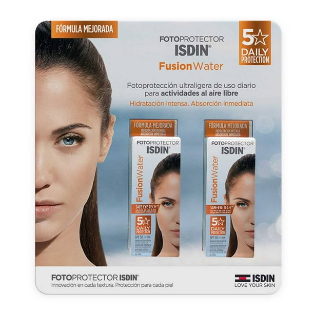 Fotoprotector ISDIN Fusion Water con FPS 50 2 pzas de 50 ml c/u