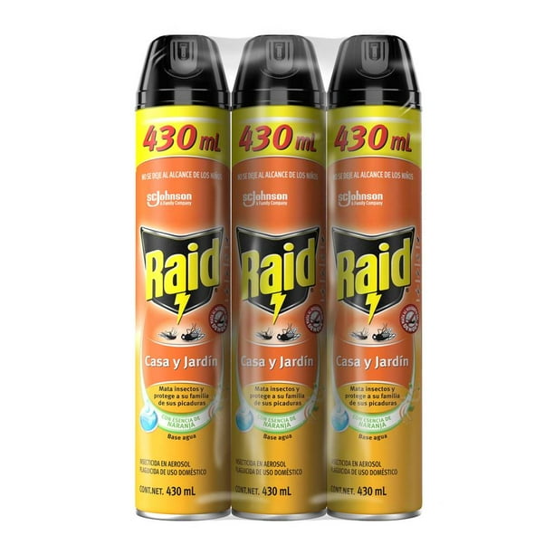 Raid Casa & Jardin 3 pzas de 430 ml c/u
