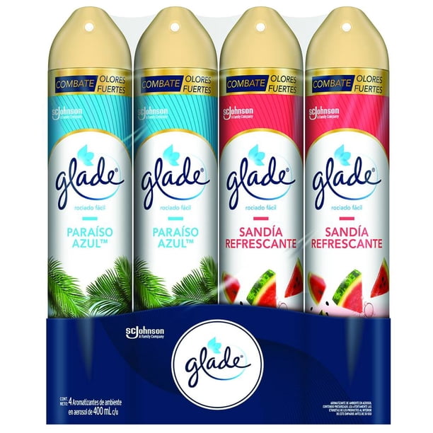 Aromatizante en Aerosol Glade 4 pzas de 400 ml c/u