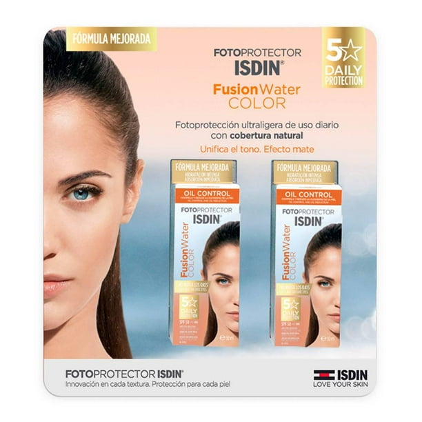 Fotoprotector ISDIN Fusion Water Color con FPS 50 2 pzas de 50 ml c/u