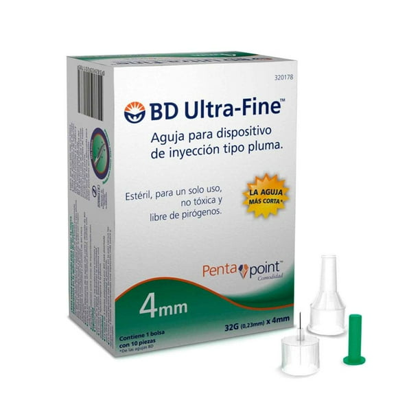 Aguja Pluma para Insulina BD Ultra-Fine 32 g x 4 mm 60 pzas