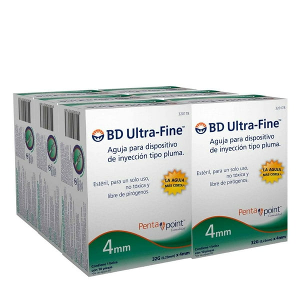 Aguja Pluma para Insulina BD Ultra-Fine 32 g x 4 mm 60 pzas