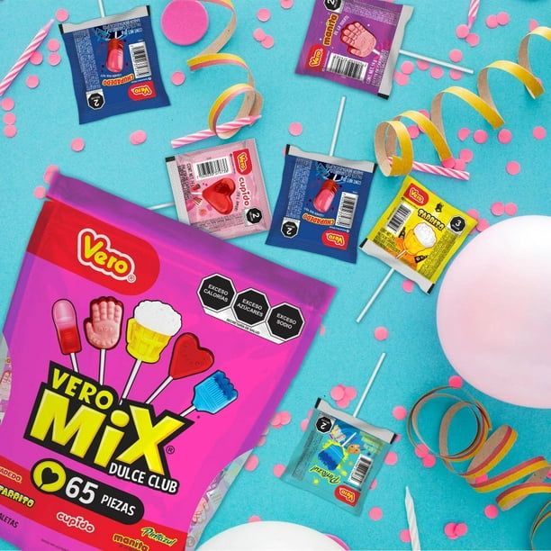 Surtido de Paletas Vero Mix Dulce Club 65 pzas