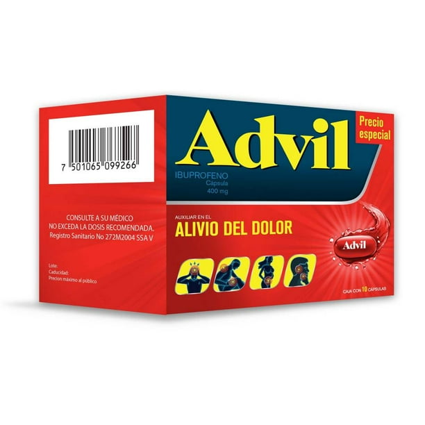 Advil 30 tabletas de 400 mg c/u