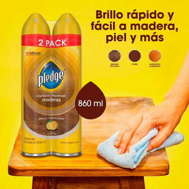 Limpiador de Maderas Pledge Aerosol 2 pack 430 ml c/u