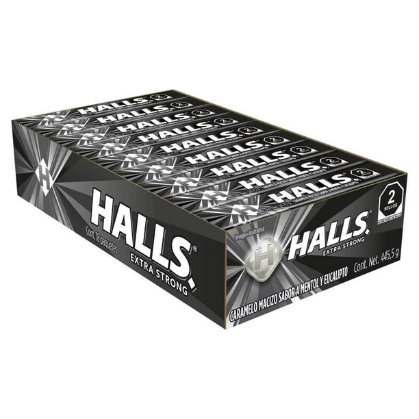Caramelo macizo Halls Extra Strong 18 pzas