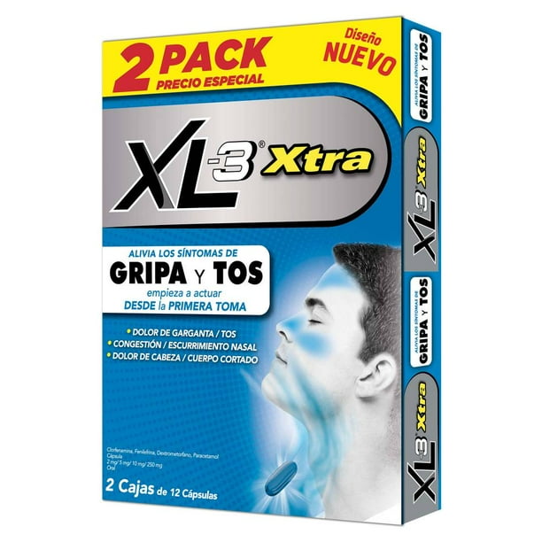 Antigripal XL3 Xtra 2 pzas con 12 Tabletas c/u