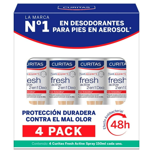 Desodorante para Pies Curitas 4 pzas de 150 ml c/u