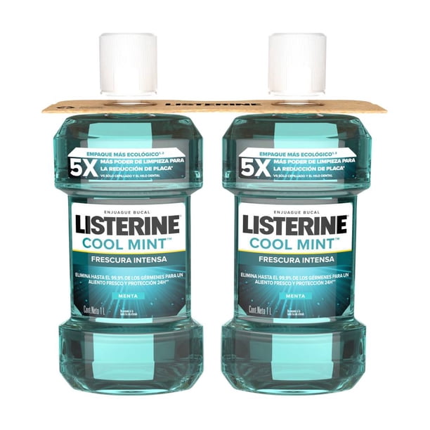 Enjuague Bucal Listerine Coolmint 2 pzas de 1 l c/u