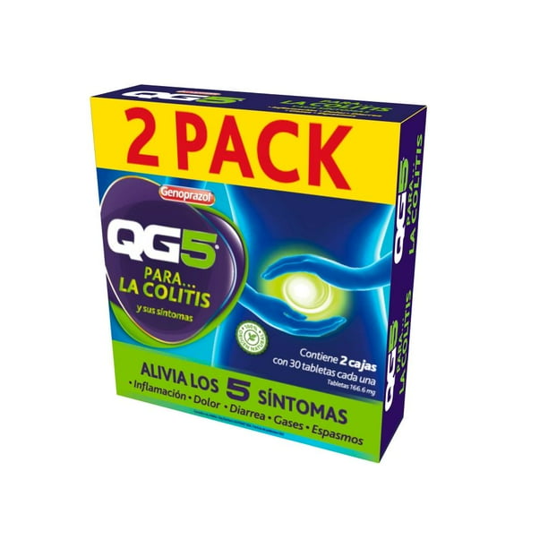 Tabletas QG5 GENOPRAZOL 2 pack con 30 pzas c/u
