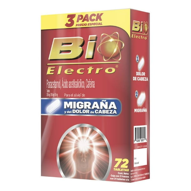 Paracetamol, Ácido Acetilsalicílico, Cafeína BIOELECTRO 72 Tabletas