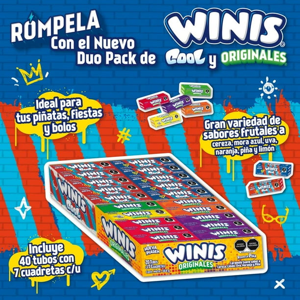 Pack de Caramelo Suave Winis Variedad de Sabores 40 pzas 18.2 g c/u