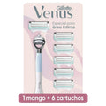 Rastrillo Gillette Venus Íntima 1 Mango + 6 Cartuchos
