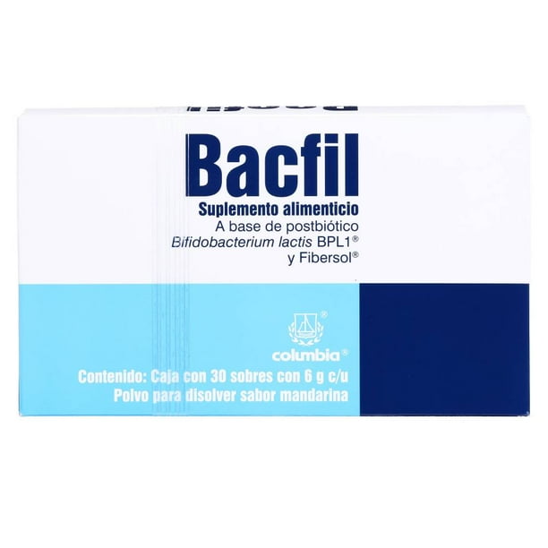 Suplemento Alimenticio en Polvo Columbia BACFIL Bacfil Mandarina 30 pzas