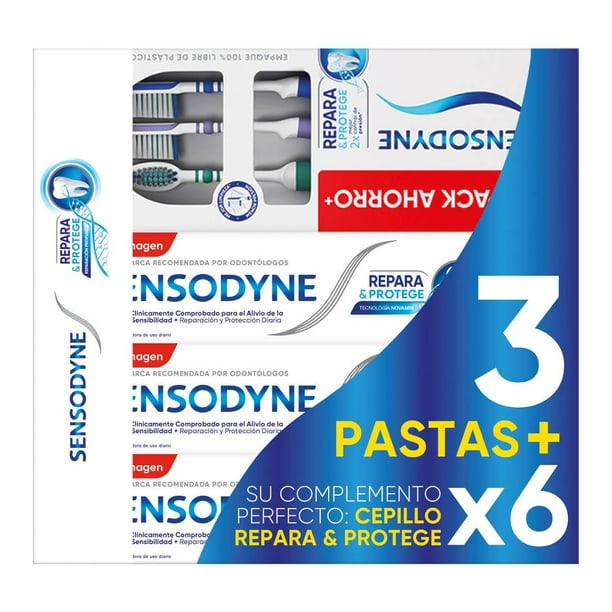 Set de Limpieza Dental Sensodyne 3 Pastas + 6 Cepillos