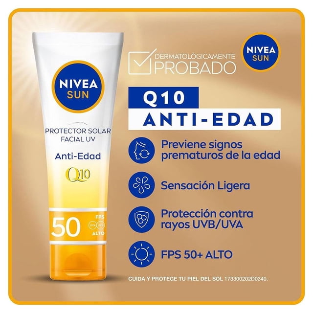 Protector solar facial NIVEA SUN Q10 anti-edad fps 50+ 50 ml