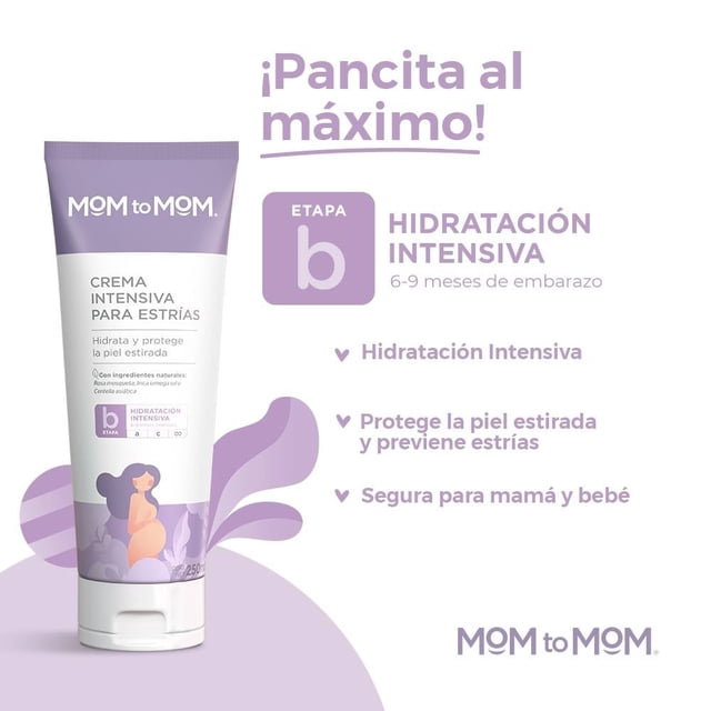 Crema corporal Mom to Mom etapa B para prevenir estrías 250 ml