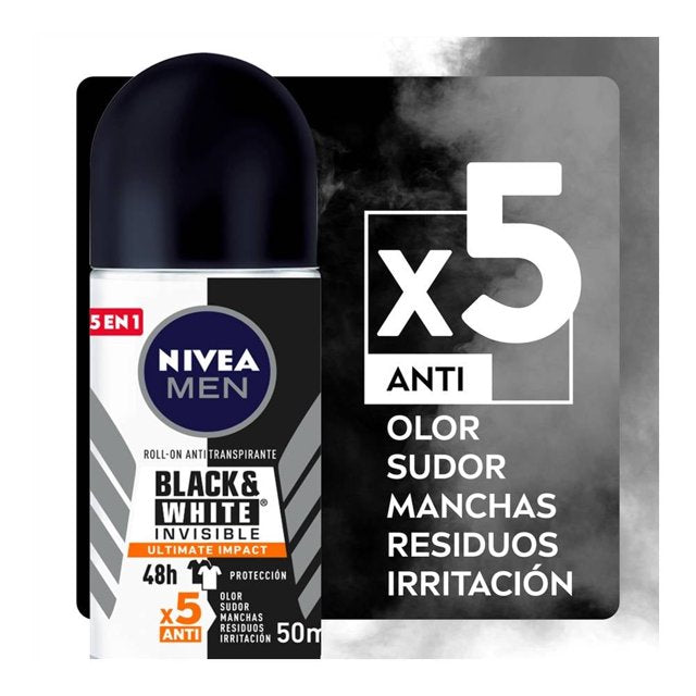 Antitranspirante NIVEA MEN Black & White invisible black & white ultimate roll on 50 ml