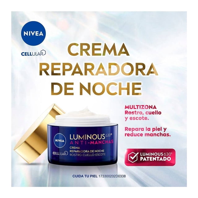 Crema facial NIVEA Luminous 630 de noche con ácido hialurónico 50 ml