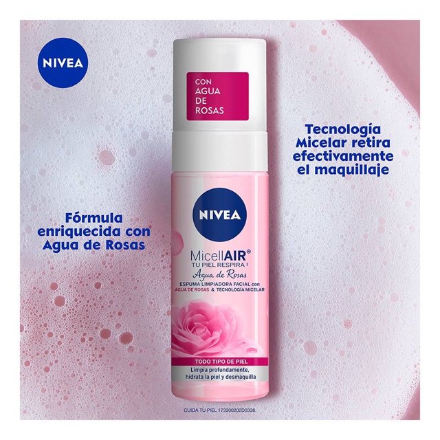 Espuma facial limpiadora NIVEA Agua de Rosas con tecnología micelar para todo tipo de piel 150 ml