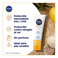 Protector solar facial NIVEA SUN libre de aroma con fps 50 piel sensible 50 ml