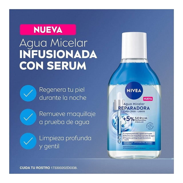 Agua micelar NIVEA Face reparadora infusión 5% serum 400ml